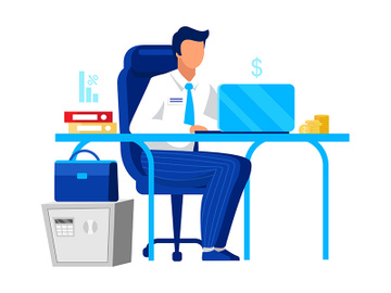 Office worker, clerk flat vector illustration preview picture