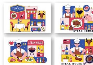 10 Steakhouse Restaurant Illustration