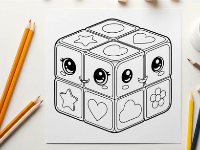 Cute love themed dice vector illustration flat design