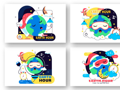 10 Happy Earth Hour Day Illustration