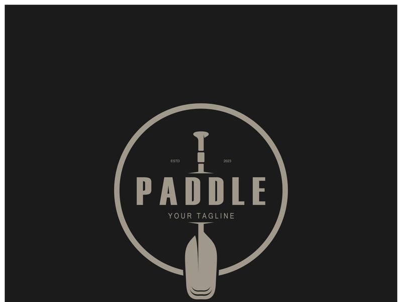 simple paddle logo,design for surfing,rafting,canoe,boat,surfing and rowing equipment business,vector