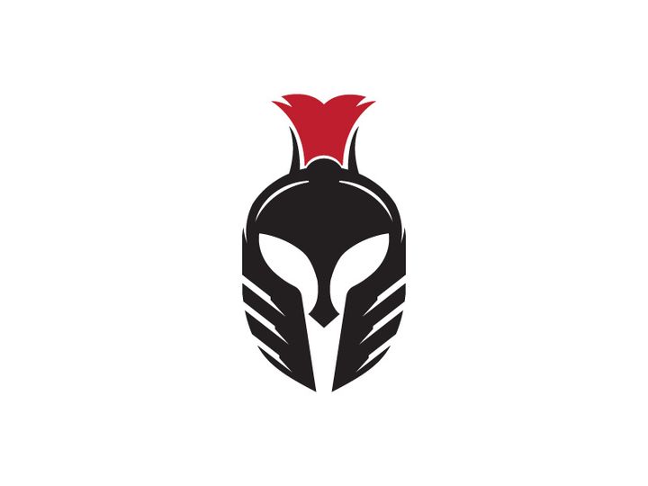Spartan helmet icon illustration design