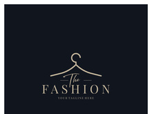 Simple clothes hanger logo details with creative design.for business, boutique, fashion, lifestyle, beauty, wardrobe, wedding dress, clothing store