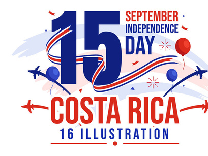 16 Happy Independence Day of Costa Rica Illustration