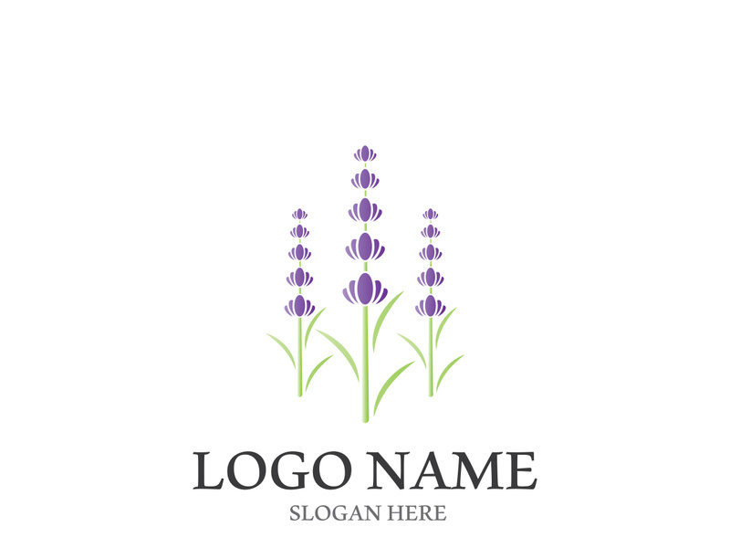 Fresh lavender flower logo vector flat design