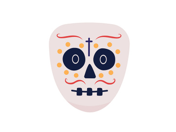 Day of the Dead skeleton semi flat color vector character face preview picture