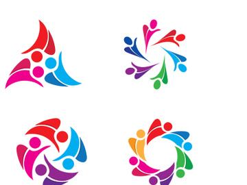 people group and community logo icon illustration design vector preview picture