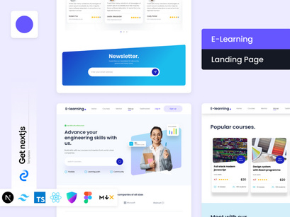 E-learning NextJs Free Landing Page Template