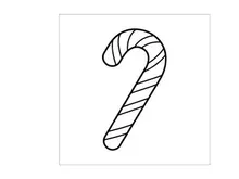 Simple black and white candy cane line art illustration for Christmas holiday design