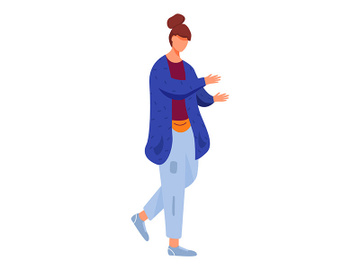 Dancing adolescent girl flat vector illustration preview picture