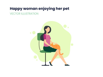 Happy woman enjoying her pet preview picture